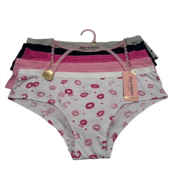 Juicy Couture Other - Juicy Couture 5Pack Women Underwear Panties Cheek Cotton Spandex Tag Free XL NWT